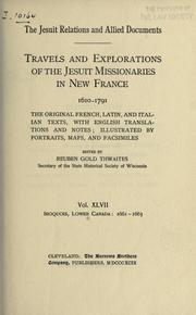 Cover of: The Jesuit relations and allied documents by Jesuits.