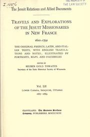 Cover of: The Jesuit relations and allied documents by Jesuits.