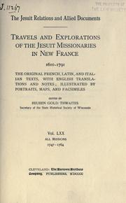 Cover of: The Jesuit relations and allied documents by Jesuits.