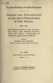 Cover of: The Jesuit relations and allied documents by Jesuits.