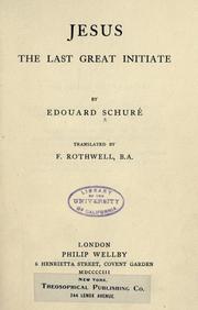 Cover of: Jesus, the last great initiate