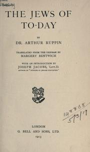 Cover of: The Jews of to-day by Arthur Ruppin