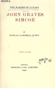 John Graves Simcoe by Duncan Campbell Scott