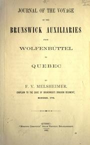 Cover of: Journal of the voyage of the Brunswick auxiliaries from Wolfenbüttel to Quebec