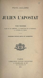 Cover of: Julien l'Apostat. by Allard, Paul
