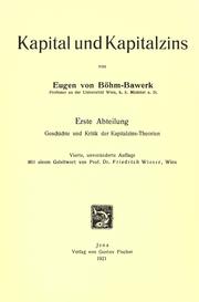Cover of: Kapital und Kapitalzins. by Eugen von Böhm-Bawerk