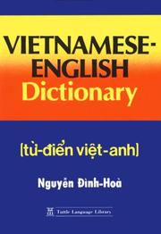 Cover of: Vietnamese-English Dictionary (Tuttle Language Library) by Nguyen Dinh-Hoa
