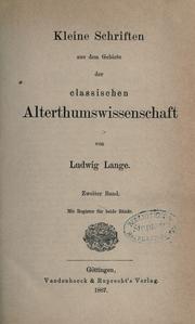 Cover of: Kleine Schriften aus dem Gebiete der classischen Alterthumswissenschaft.
