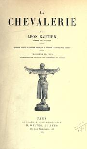 Cover of: La chevalerie. by Léon Gautier
