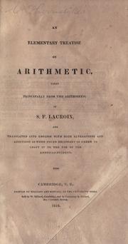 Cover of: An elementary treatise on arithmetic