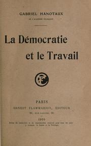 Cover of: La démocratie et le travail