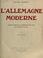 Cover of: L' Allemagne moderne