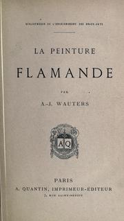 Cover of: peinture flamande.