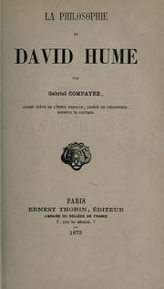 Cover of: La philosophie de David Hume by Gabriel Compayré