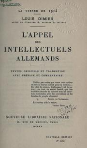 Cover of: appel des intellectuels allemands.