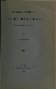 Cover of: La prima Olintiaca di Demostene.: Traduzione con note, studio di G. Cocenai.