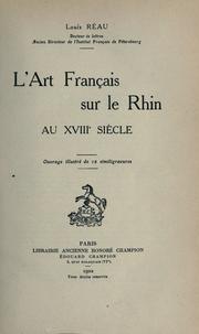 Cover of: art français sur le Rhin au 18e siècle.