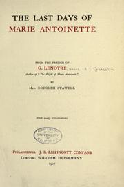 Cover of: The last days of Marie Antoinete by G. Lenotre