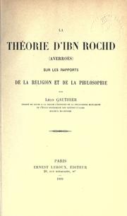 Cover of: théorie d'Ibn Rochd (Averroès) sur les rapports de la religion et de la philosophie.