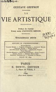 Cover of: La vie artistique. by Gustave Geffroy