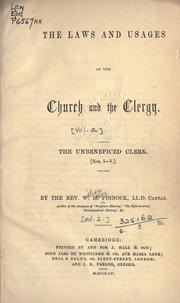 Cover of: laws and usages of the Church and the clergy. | William Henry Pinnock