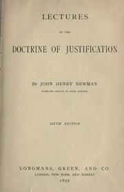 Cover of: Lectures on the doctrine of justification | John Henry Newman