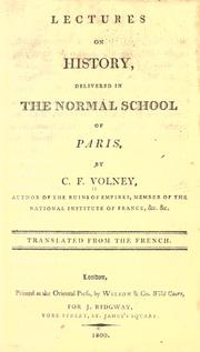 Cover of: Lectures on history: delivered in the Normal School of Paris