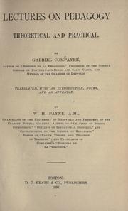 Cover of: Lectures on pedagogy, theoretical and practical