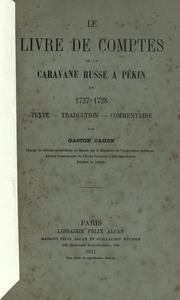 Cover of: Le livre de comptes de la caravane russe à Pékin en 1727-1728 by Lorenz Lange