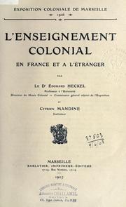 Cover of: L' enseignement colonial en France et à l'étranger.