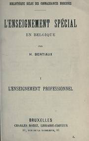 L'enseignement special en Belgique by H. Bertiaux