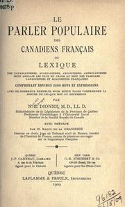 Cover of: Le parler populaire des Canadiens français by Dionne, N.-E.