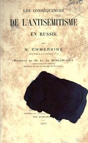 Cover of: conséquences de l'antisémitisme en Russie