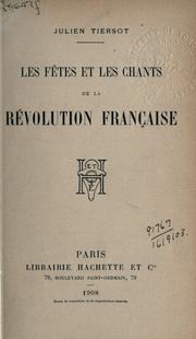 Cover of: fêtes et les chants de la révolution française.