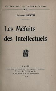 Cover of: mefaits des intellectuels.