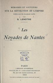 Cover of: Les noyades de Nantes by G. Lenotre