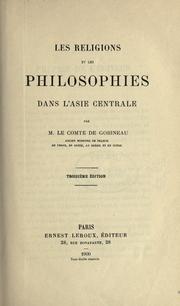 Cover of: Les religions et les philosophies dans l'asie centrale. by Arthur, comte de Gobineau