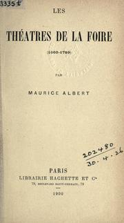 Cover of: Les th©atres de la foire, 1660-1789. by Maurice Albert