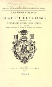 Cover of: trois voyages de Christophe Colomb à la recherche d'une nouvelle route vers l'Inde