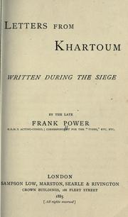 Cover of: Letters from Khartoum: written during the siege