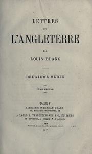 Cover of: Lettres sur l'Angleterre: IIe série