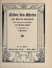 Cover of: Lieder des Ghetto. by Morris Rosenfeld