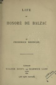 Cover of: Life of Honoré de Balzac.