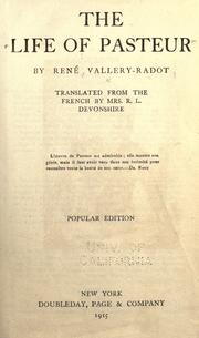 Cover of: The life of Pasteur by René Vallery-Radot