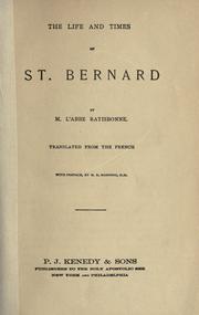Cover of: The life and times of St. Bernard by Théodore Ratisbonne