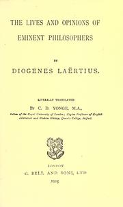 Cover of: The lives and opinions of eminent philosophers by Diogenes Laertius