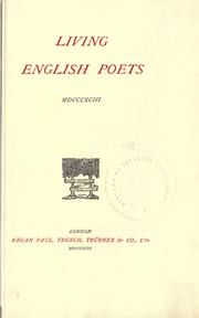 Living English poets, MDCCCXCIII