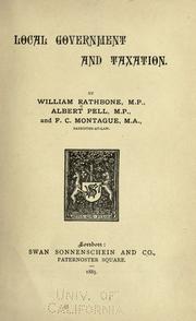 Local government and taxation by William Rathbone
