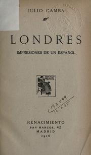 Cover of: Londres: impresiones de un Español.