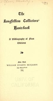 Cover of: The Longfellow collectors' handbook: a bibliography of first editions.